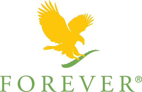 Logo Forever Living Products con foglia di aloe
